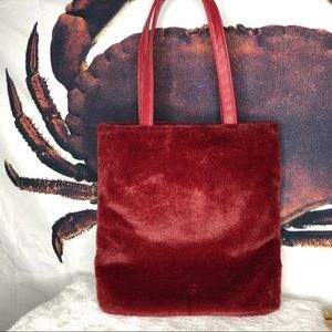 Forever 21 Maroon Faux Fur Tote Bag‼️